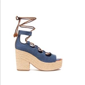 Tory Burch - POSITANO LACE-UP PLATFORM ESPADRILLE